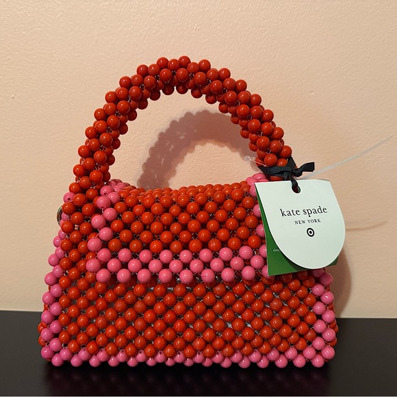 Kate Spade x Target Red and Pink Beaded Colorblock Crossbody Bag NWT - Picture 5 of 5